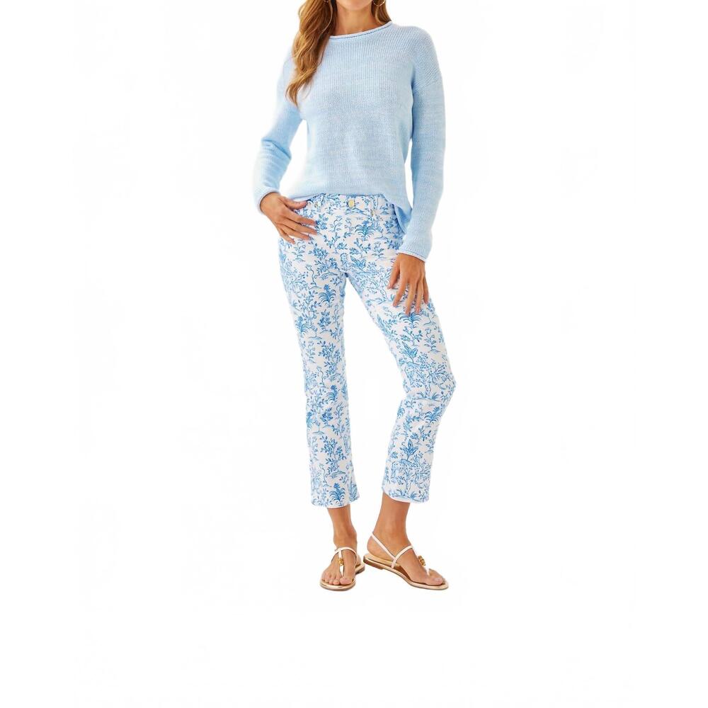 NEW LILLY PULITZER annet high rise crop flare pants in tall tales